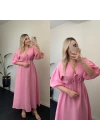 Müslin Elbise Pembe