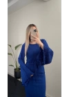 Saks Mavisi Piliseli Elbise