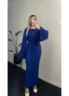 Saks Mavisi Piliseli Elbise