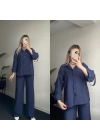 Modal Kumaş Gömlekli Lacivert Takım