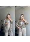Haki Çizgili Premium Gömlek