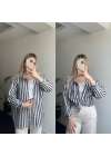 Lacivert Çizgili Premium Gömlek