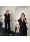 Premium Kalite Yelek Takım Siyah