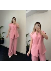 Premium Kalite Yelek Takım Pembe