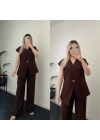 Premium Kalite Yelek Takım Acı Kahve