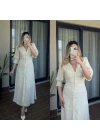 Sarı Çıtır Desen Elbise