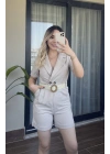Taş Rengi Keten Tulum