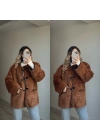 Mng Model Peluş Mont Kahverengi