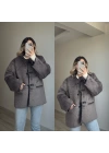 Mng Model Peluş Mont Antrasit