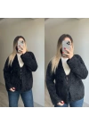 Yumoş Dokulu Pinterest Hırka Siyah