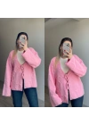 Yumoş Dokulu Pinterest Hırka Pembe