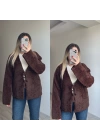 Yumoş Dokulu Pinterest Hırka Acı Kahve