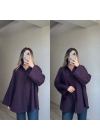 Oversize Gömlek Mürdüm