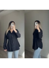 Belden Düğmeli Siyah Gömlek