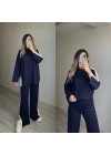 Şerit Detaylı Lacivert Eşofman Takımı