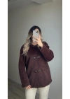 ZR Model Acı Kahve Peluş Ceket