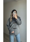 ZR Model Antrasit Peluş Ceket