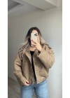 ZR Model Süet Bomber Ceket Vizon
