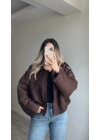 ZR Model Süet Bomber Ceket Acı Kahve