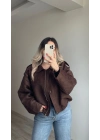 ZR Model Süet Bomber Ceket Acı Kahve