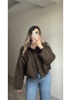 ZR Model Süet Bomber Ceket Haki