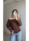 Oysh Yarasa Kol Bluz Kahverengi