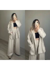 Oversize Modal Takım Taş Rengi