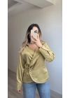 Saten Yeşil Bluz