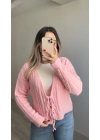 Örgü Yumoş Hırka Pembe