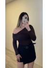 Acı Kahve Omuz Detaylı Bluz