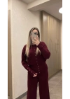 Bordo Çıtçıtlı Çelik Triko Takım