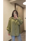 Yeşil Kemerli Modal Gömlek