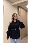 Siyah Kemerli Modal Gömlek