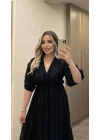 Siyah Püsküllü Elbise
