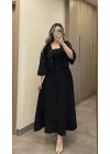 Keten Siyah Elbise Ceket Takım