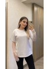 Kolu Dantelli Beyaz Tshirt