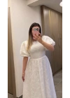 Sırt Detaylı Brode Elbise