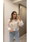 Beyaz Dantelli Gömlek