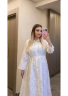 Beli Bağcıklı Brode Elbise