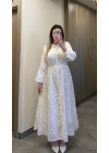 Beli Bağcıklı Brode Elbise
