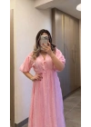 Püsküllü Pembe Elbise