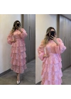 Katkatlı Pembe Elbise