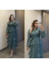 Mint Katkatlı Elbise