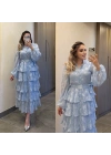 Mavi Katkatlı Elbise