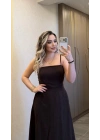 Acı Kahve Keten Elbise Ceket Takım