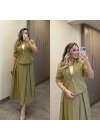 Yeşil Etek Blazer Ceket Takım