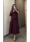 Mürdüm Etek Blazer Ceket Takım