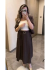 Acı Kahve Etek Blazer Ceket Takım