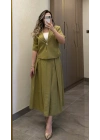 Yeşil Etek Blazer Ceket Takım