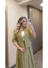 Yeşil Etek Blazer Ceket Takım